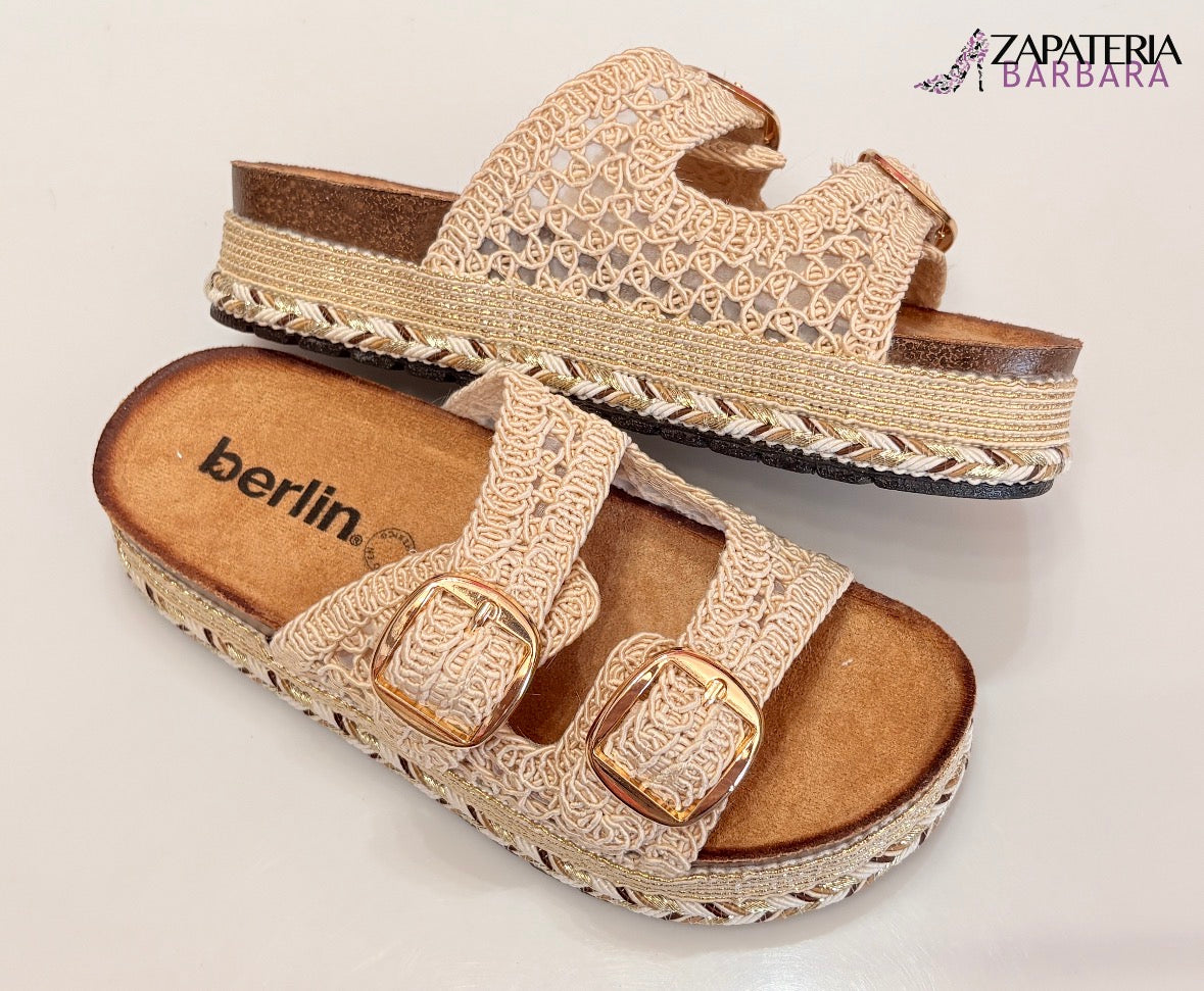 SANDALIA 923840 BERLIN DIAMOND TEJIDO BEIGE