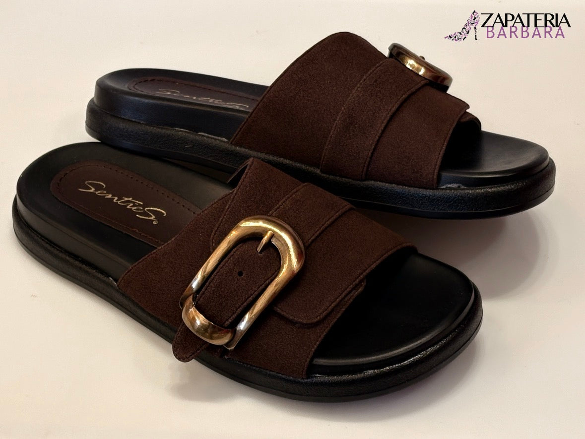 SANDALIA 318 SANTIES MOKA ARCHER HEBILLA
