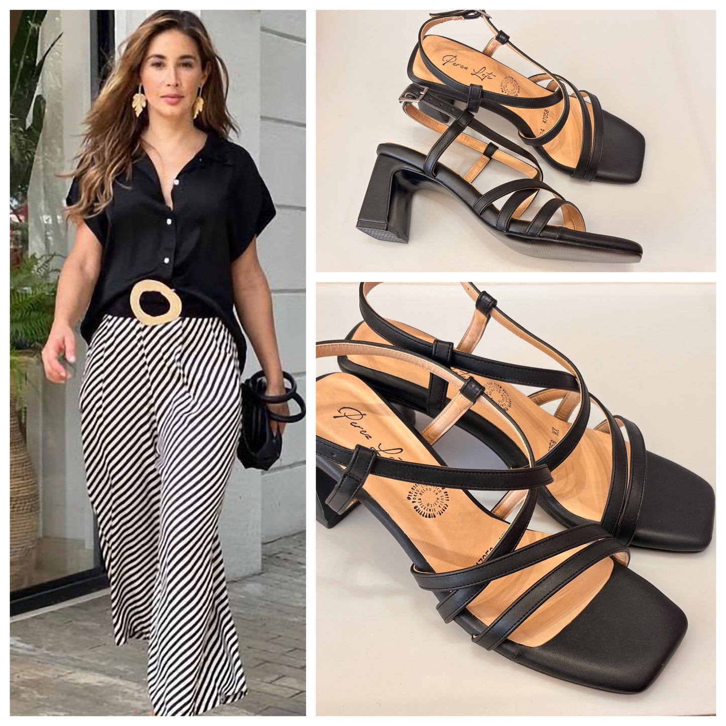 ZAPATILLA PEREZ LETE 47058 NEGRA TIRAS