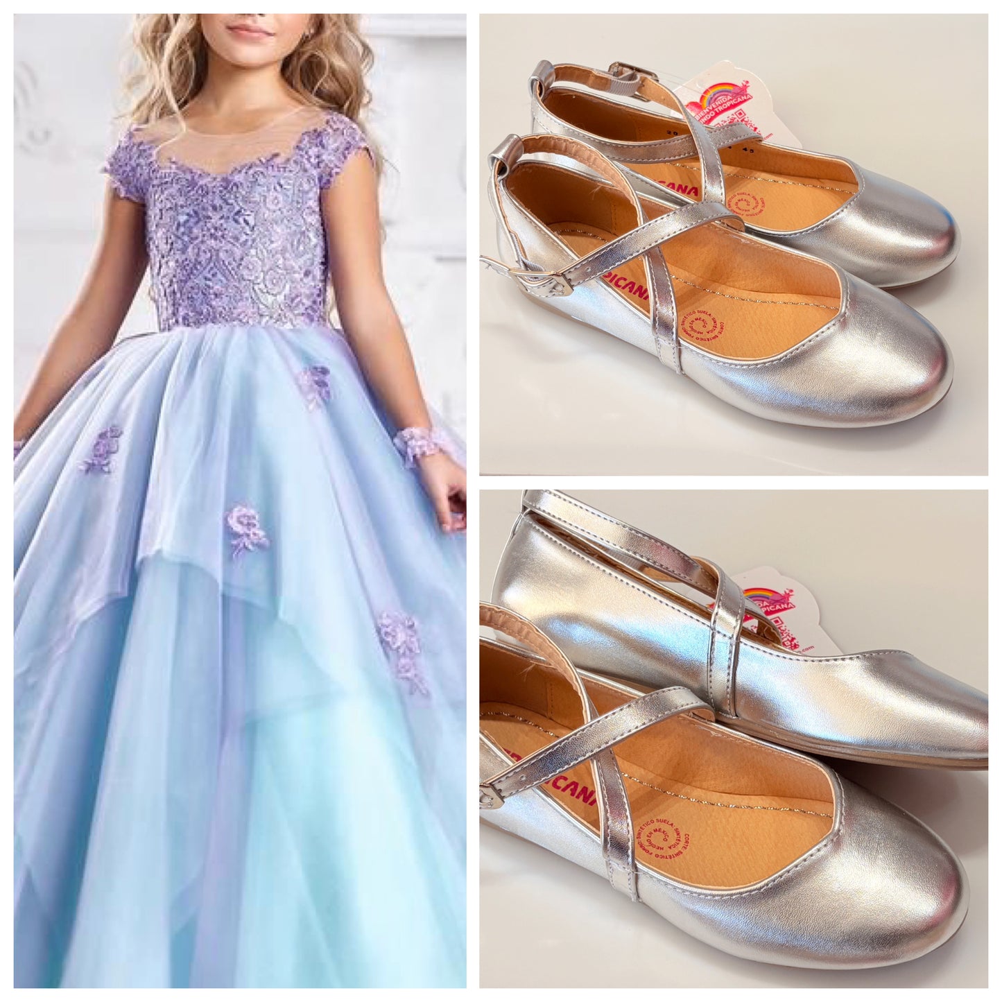 BALERINA NIÑA TROPICANA 461014 CRUZADA PLATA