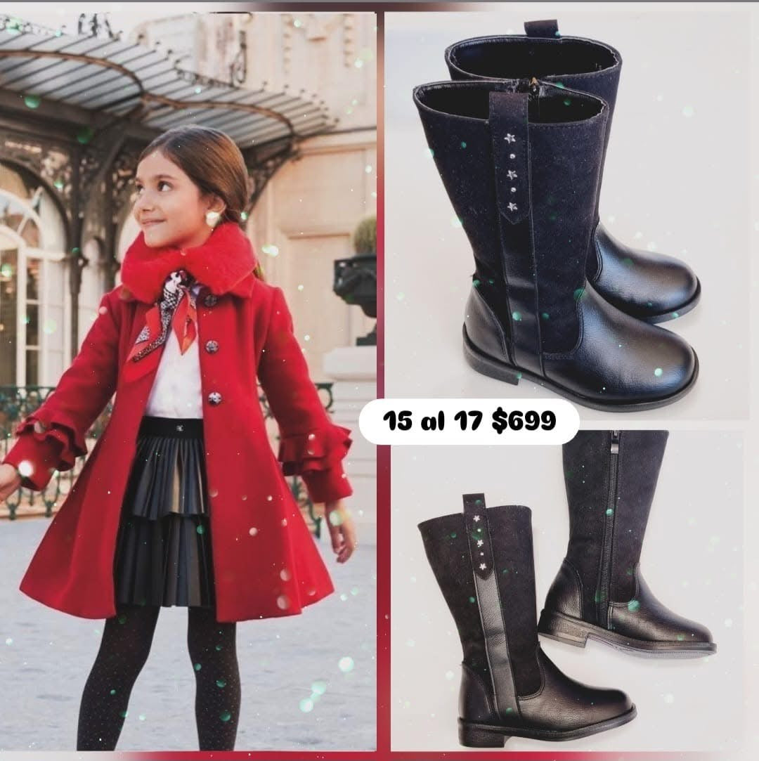 BOTA LARGA NIÑA TROPICANA 35096 NEGRO ESTRELLAS