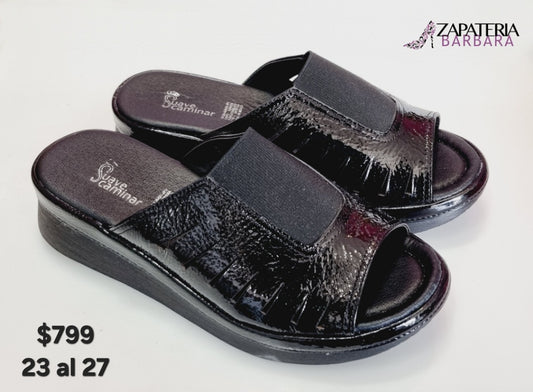 HUARACHE SUAVE CAMINAR 7506 CHAROL NRG