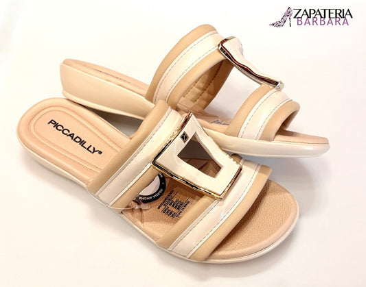 SANDALIA CONFOR 500407 PICCADILLY TRAPECIO BEIGE NUDE