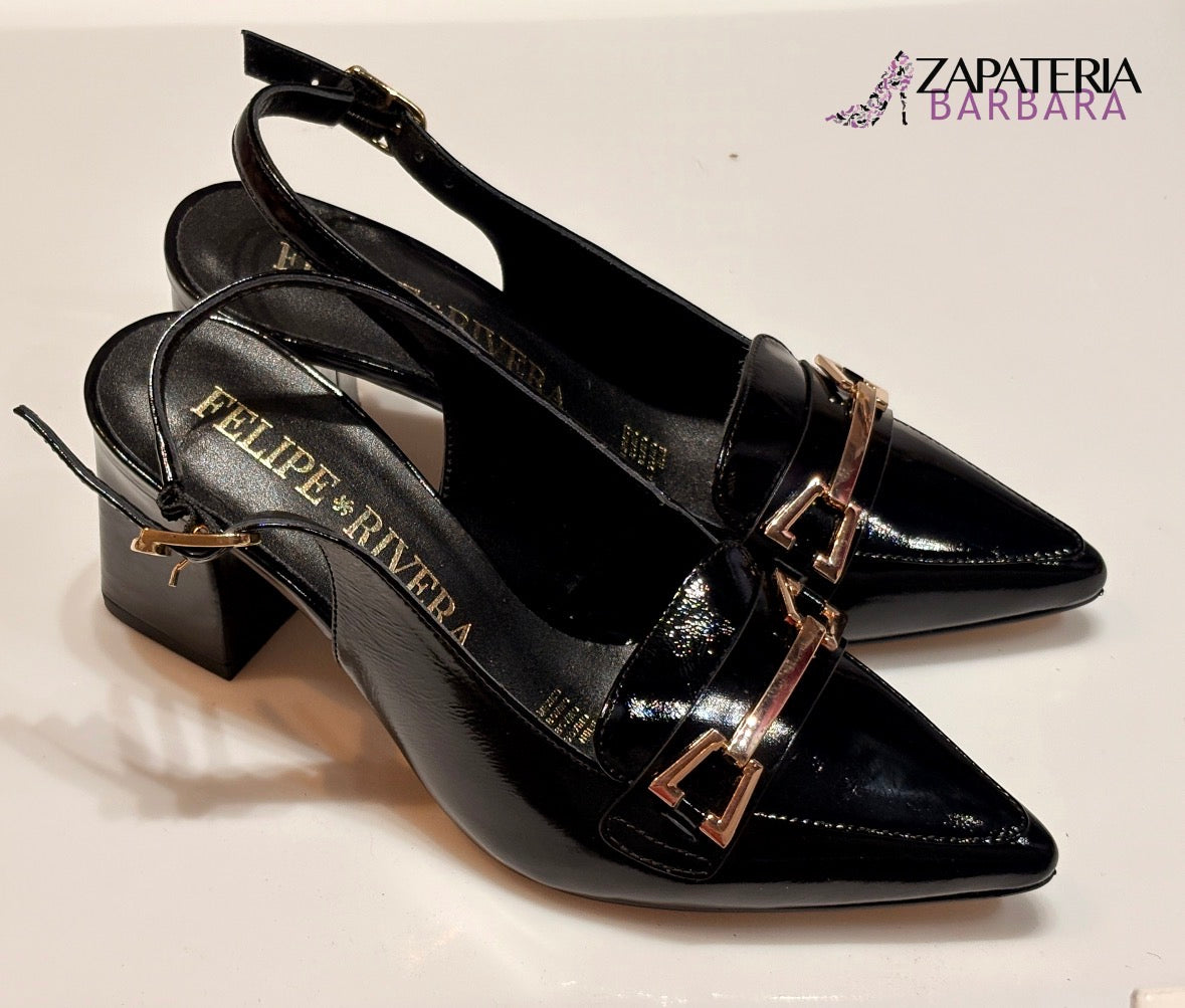 ZAPATILLA MOCASIN 20735 FELIPE RIVERA RICHATO NEGRO