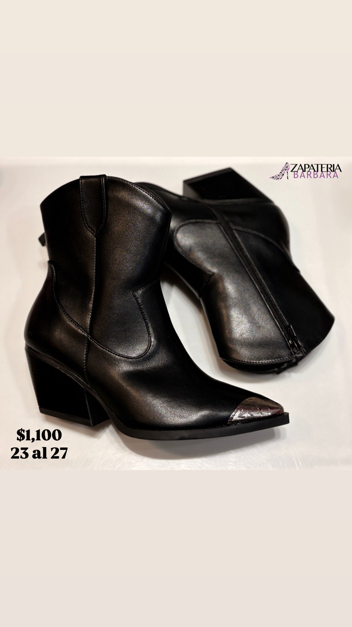 BOTIN 275 SENTIES HELLEN NEGRO PUNTA PROTEGIDA PLATA