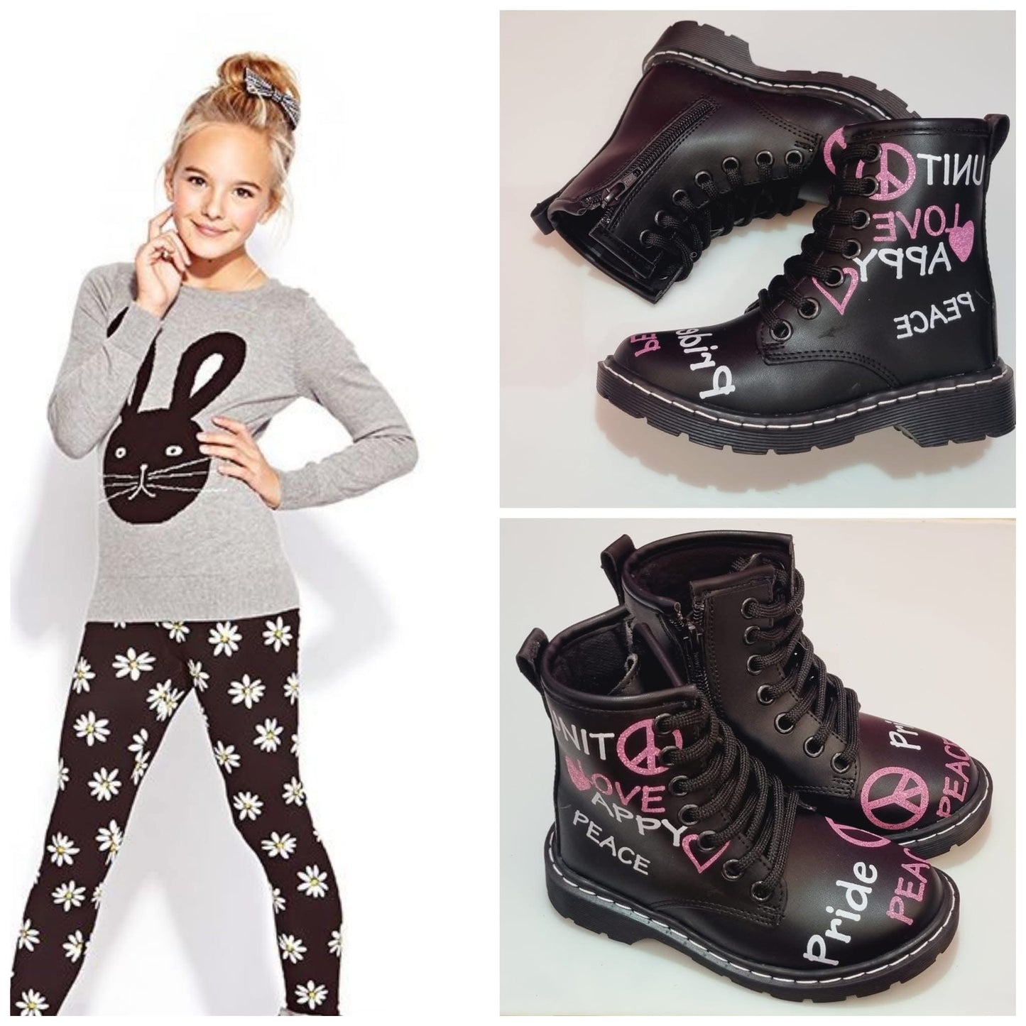 BOTA 21120 NIÑA CONFRATELLI GRAFITI NEGRA