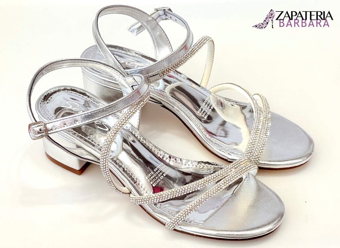 ZAPATILLA 369 TACON MEDIO SENTIES BOLONIA PLATA