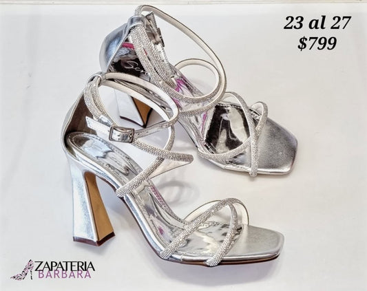 ZAPATILLA SENTIES 967 BRILLOS PLATA
