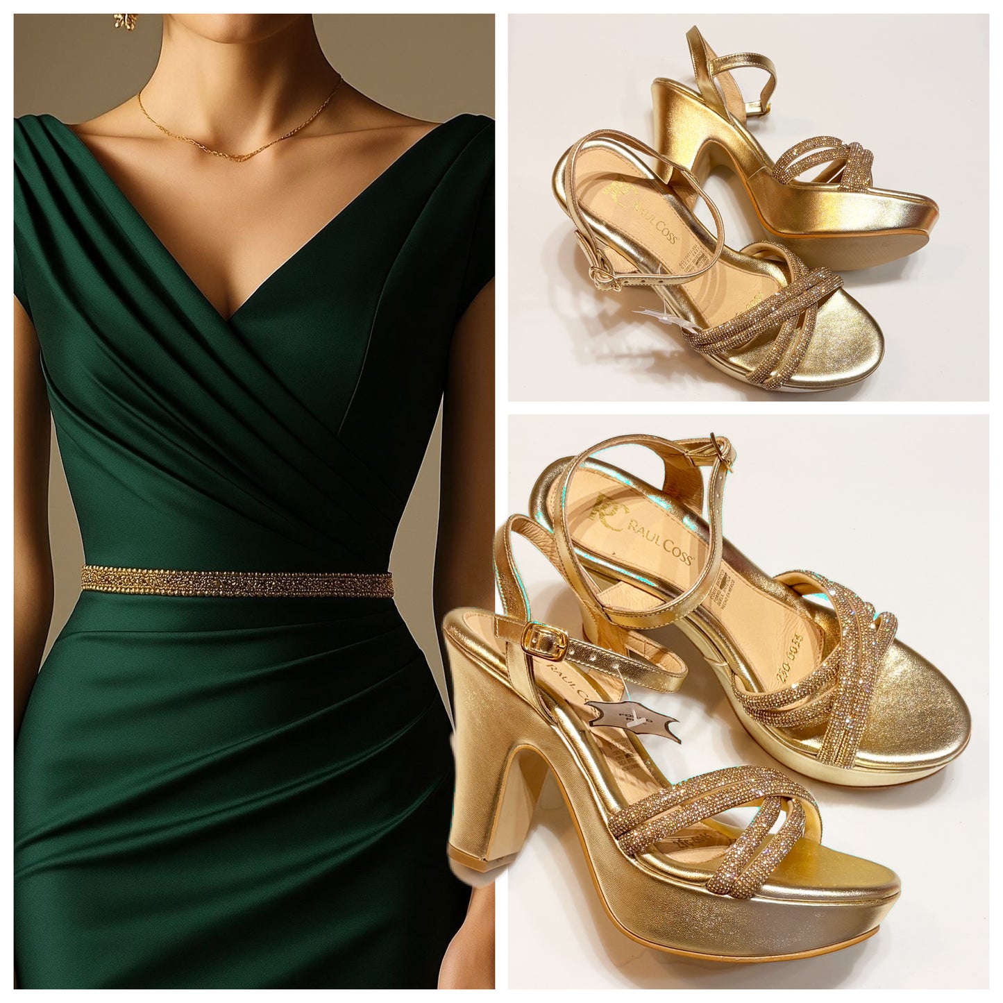 ZAPATILLA RAULCOSS 0035 ORO INGLES BRILLOS