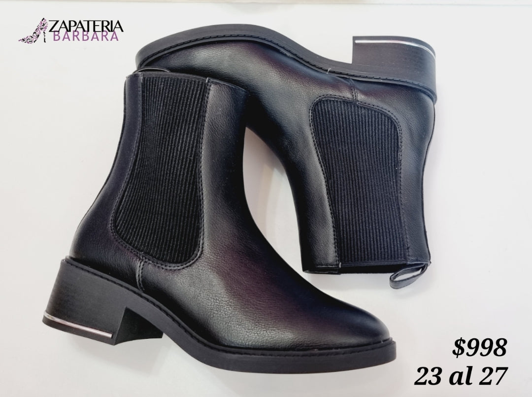 BOTIN 1659 SALAMANDRA DE PISO PIEL NEGRA LINEA PLATA