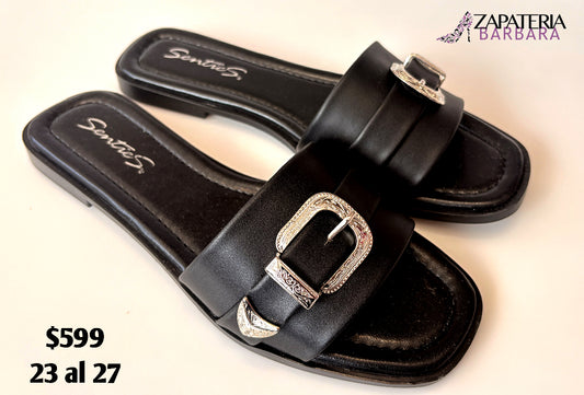 SANDALIA 247 BROCHE SENTIES NEGRO