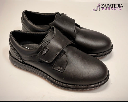 ESCOLAR NIÑO 435504 CLASICO LISO NEGRO VELCRO