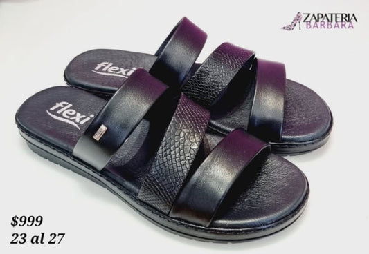 SANDALIA FLEXI 100228 TIRAS NEGRO