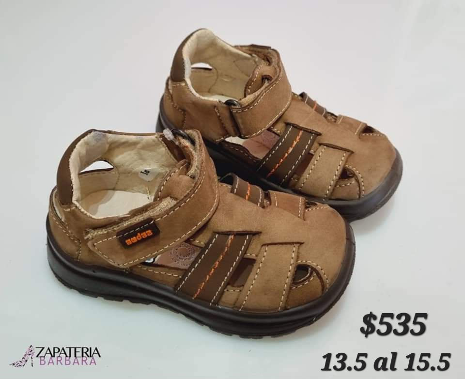 HUARACHE NIÑO 169800 AUDAZ CAFE CLARO CERRADO CON VELCRO