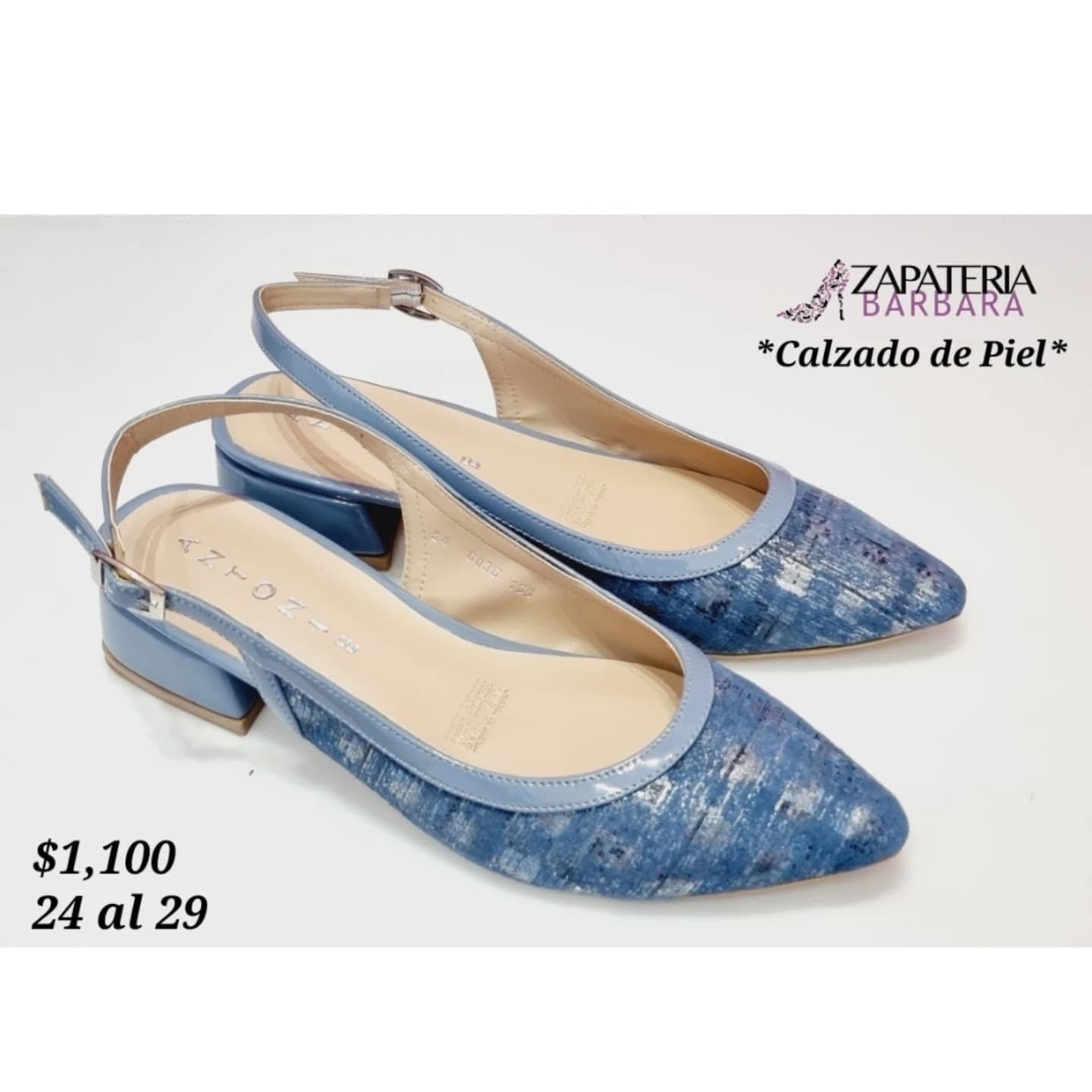 FLAT DESTALONADO ANTONIE 6036 MINI TACON AZUL CIELO