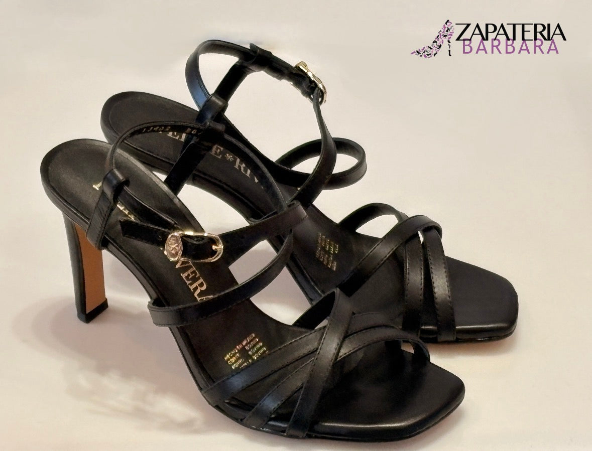 ZAPATILLA 13402 FELIPE RIVERA TIRAS PIEL NEGRO