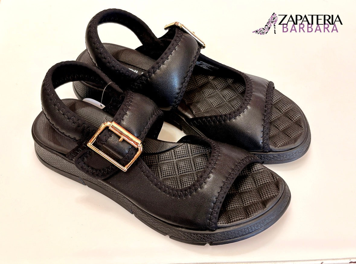 SANDALIA CONFORT 571019 PICCADILLY CORREA CON VELCRO PETRO