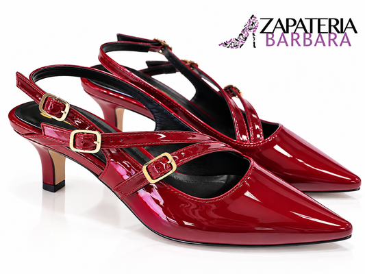 ZAPATILLA EFE 355203 MANUELA CIERRES CHAROL CEREZA