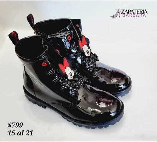 BOTA NIÑA 325002 DISNEY CORDON CHAROL NEGRO MINNIE