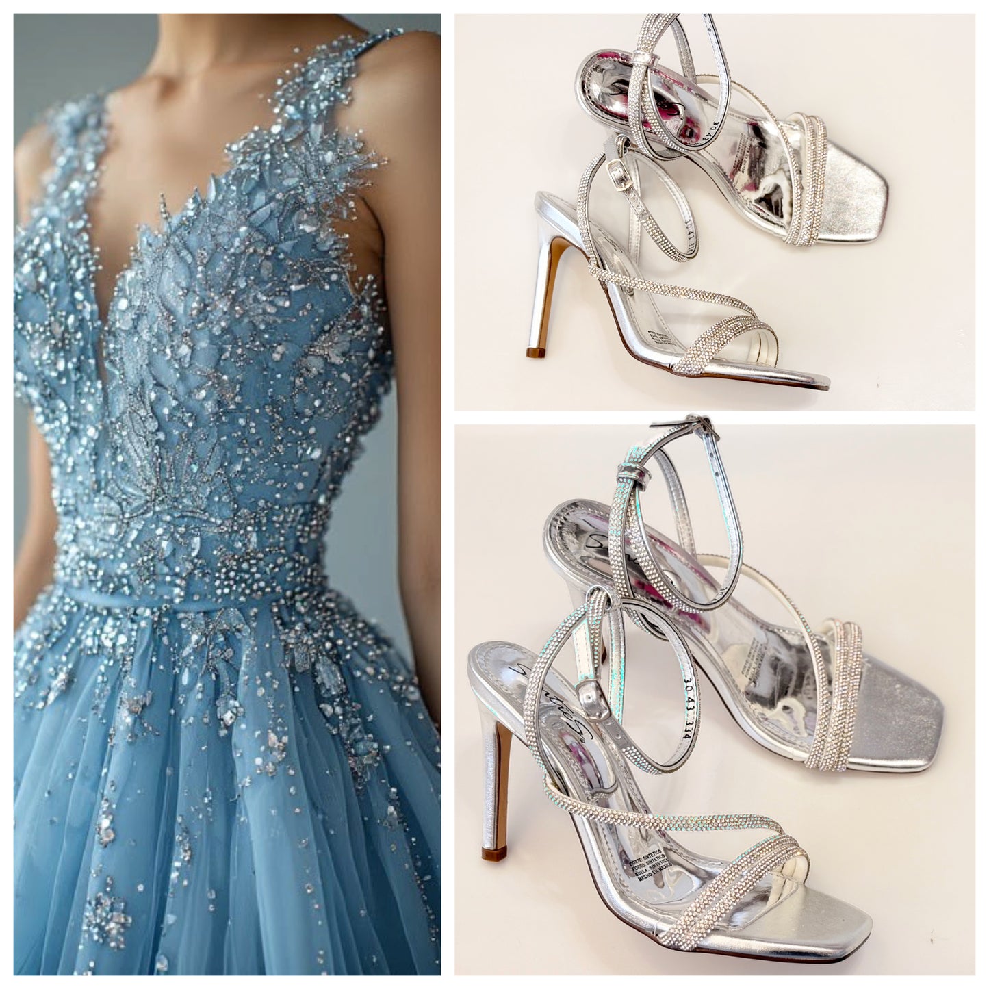 ZAPATILLA SENTIES 334 CRISTALES PLATA