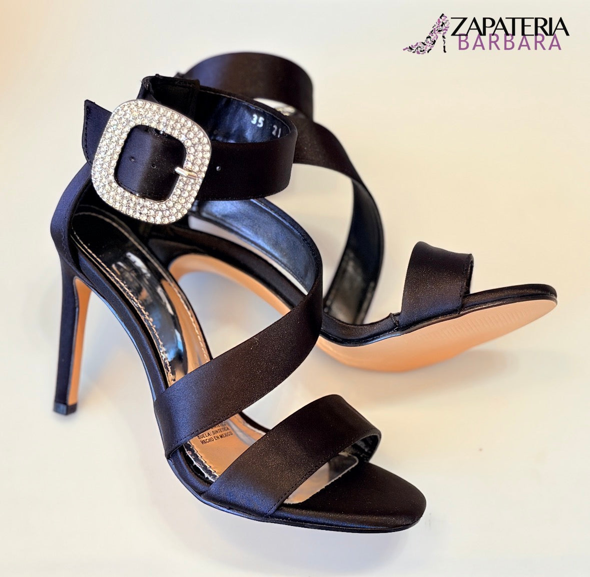 ZAPATILLA 328 SENTIES RASO NEGRO 10cm