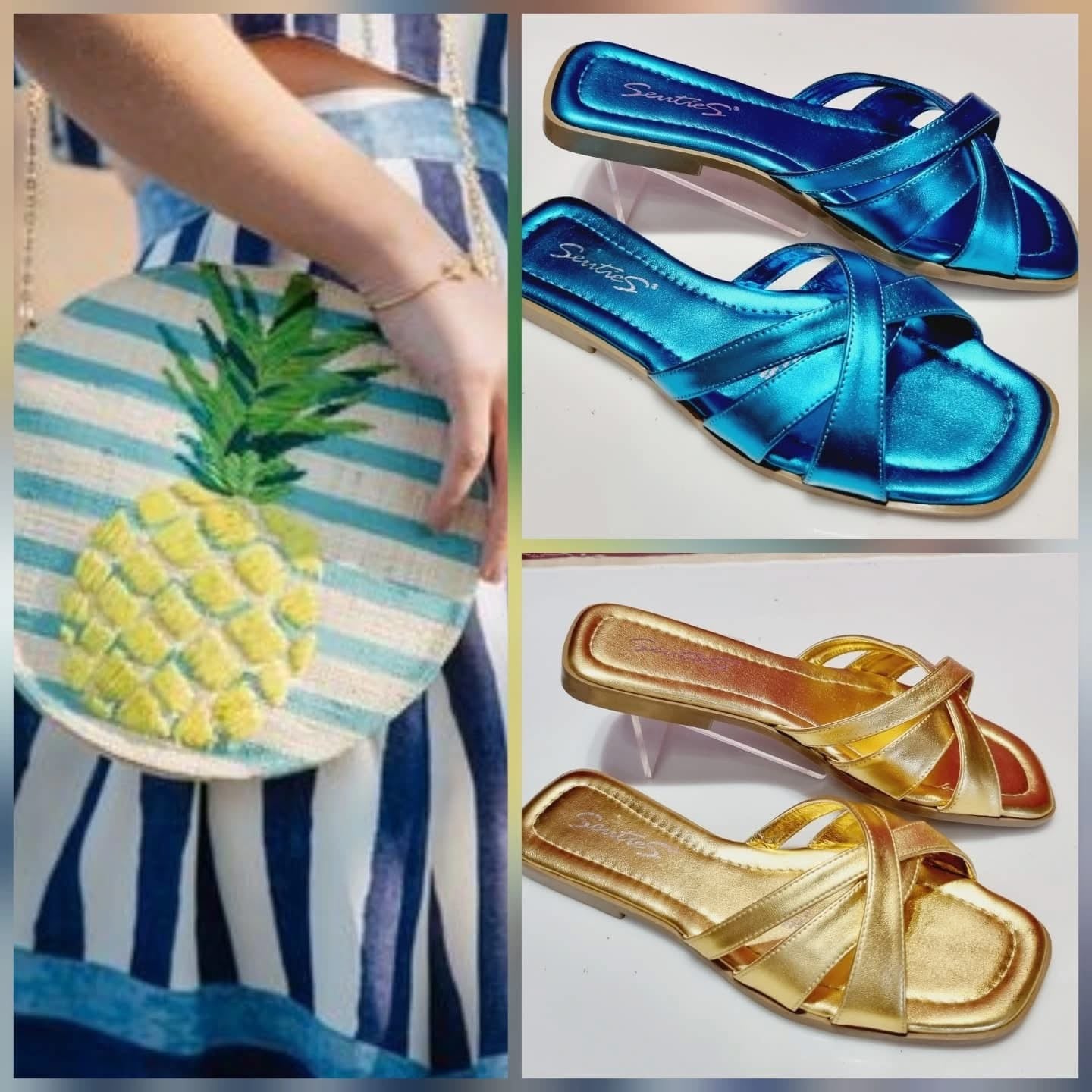SANDALIA SENTIES 602 TURQUEZA METALICO