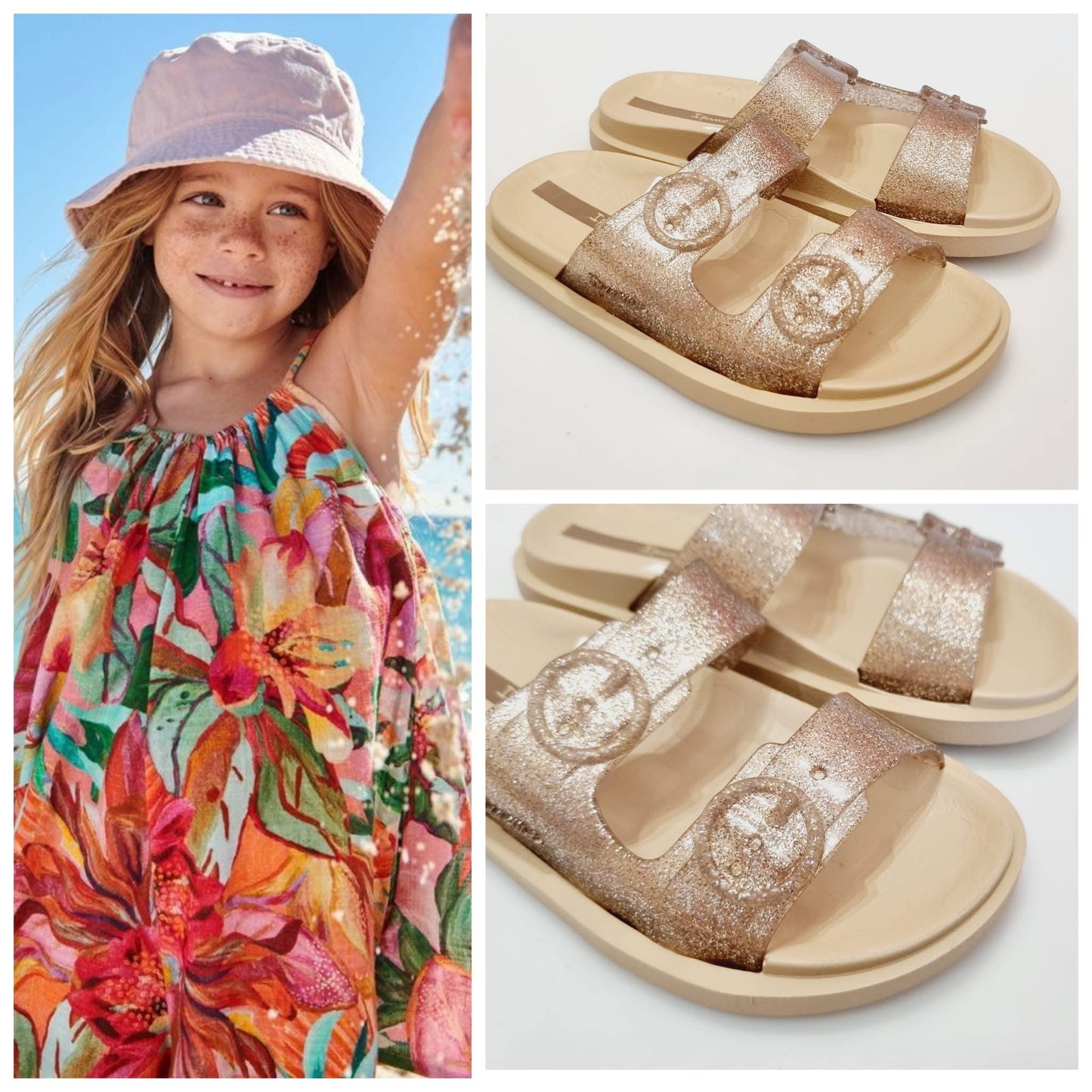 SANDALIA NIÑA 27029 WATER PROOF IPANEMA ORO GLITTER