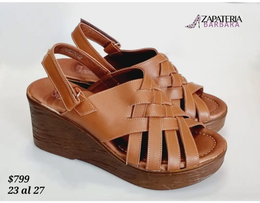 SANDALIA 8204 DE PIEL SUAVE CAMINAR CAFE TAN
