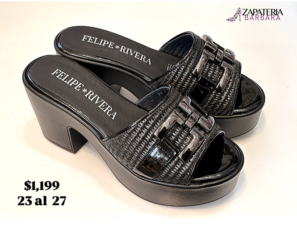 SUECO FELIPE RIVERA 61401 PLATAFORMA NEGRO RAFIA