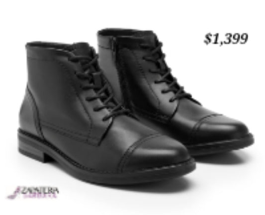 BOTIN 126907 FLEXI PIEL NEGRO CORDONES