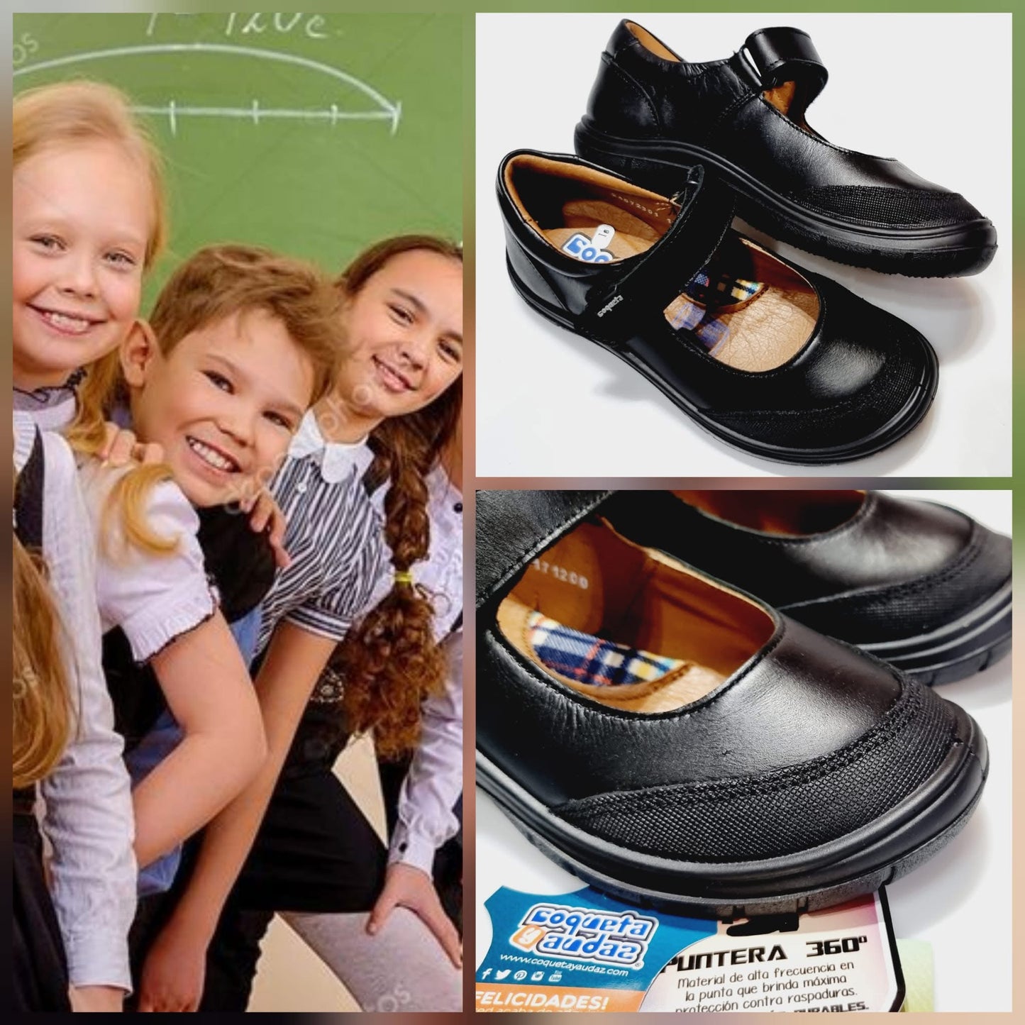 ESCOLAR COQUETA 171200 PUNTA ANTIRRASPONES NEGRO
