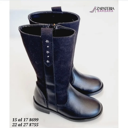 BOTA LARGA NIÑA TROPICANA 35096 NEGRO ESTRELLAS