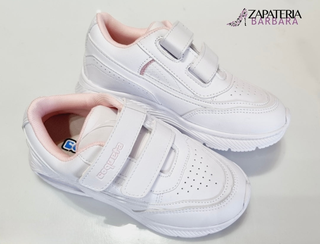 TENIS ESCOLAR NIÑA 156748 BURBUJA AIRE BLANCO/ROSA