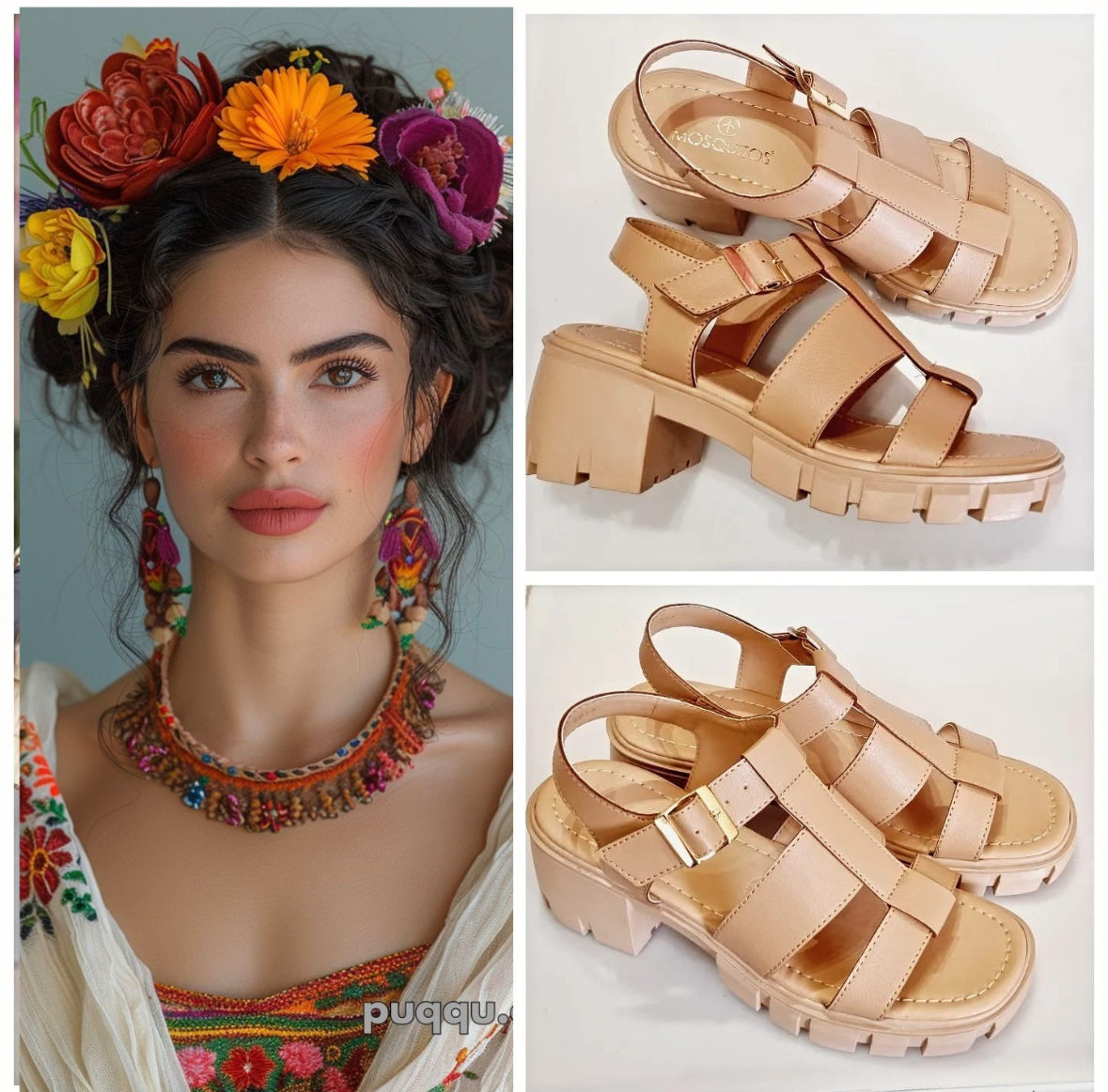 SANDALIA VINTAGE 2101 MOSQUITOS MAQUILLAJE