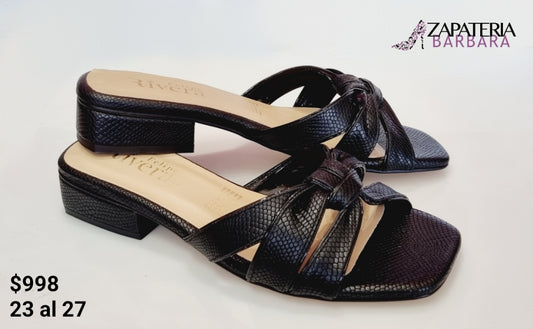 SANDALIA CON TACON FELIPE RIVERA 60902 NEGRO