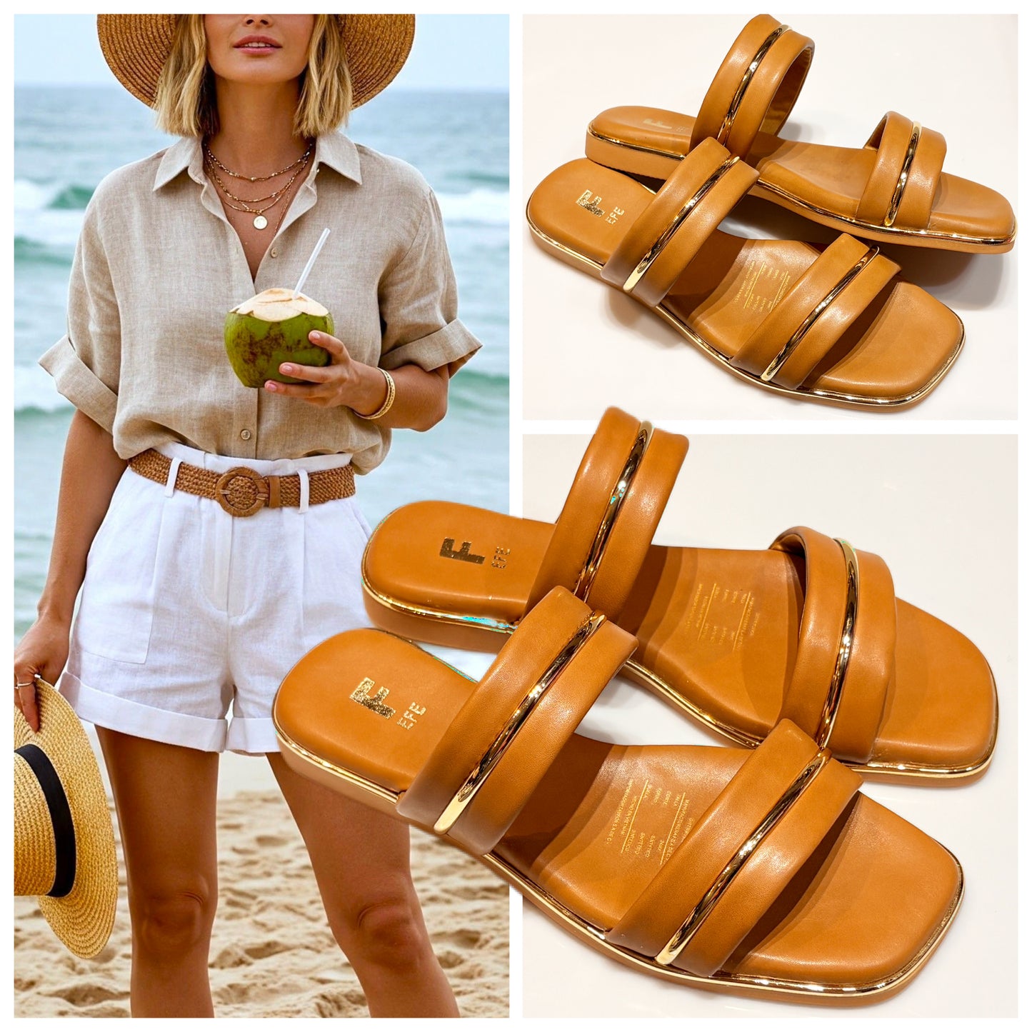 SANDALIA CRIS 165602 EFE TAN ACOLCHADA