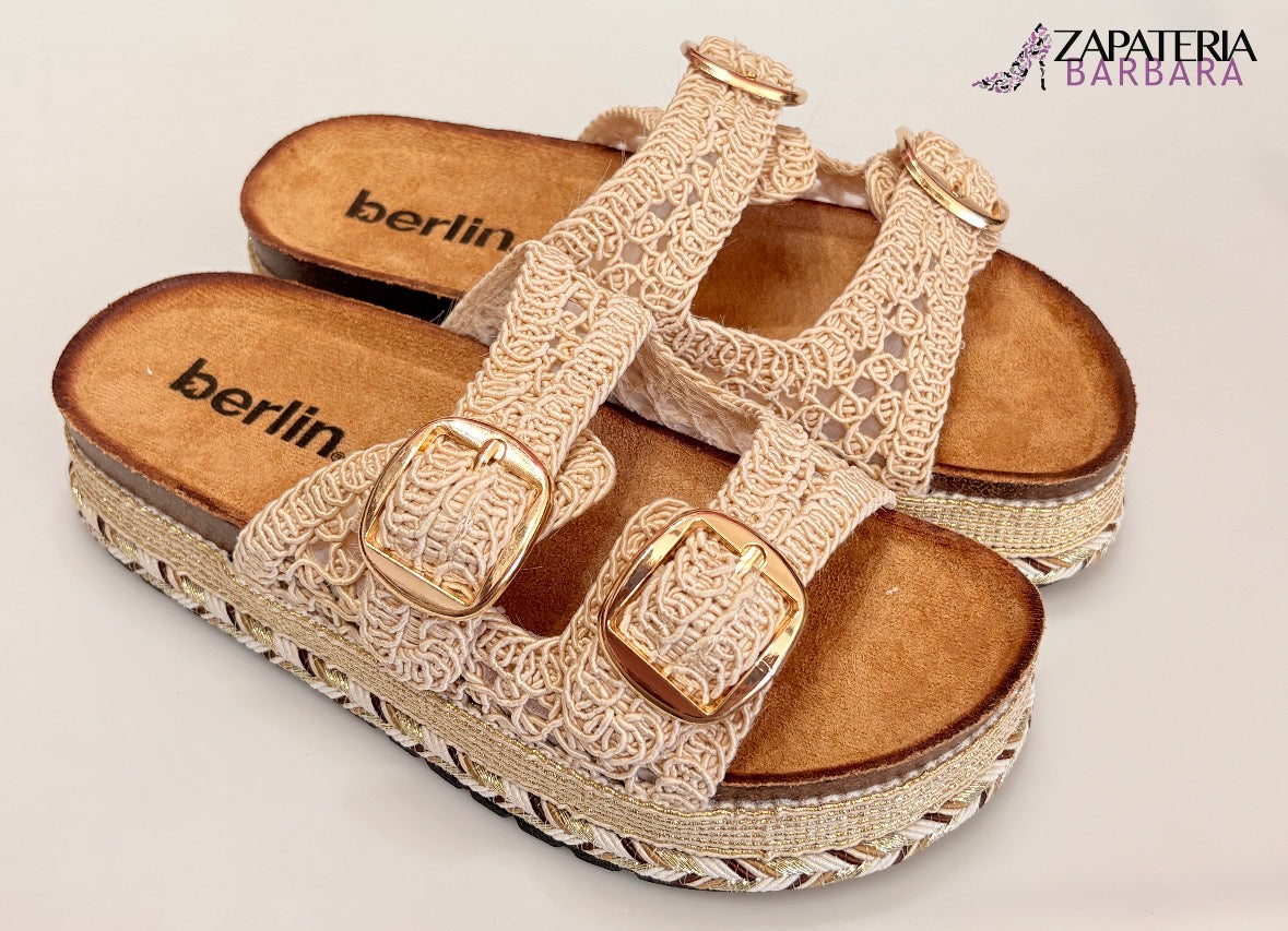 SANDALIA 923840 BERLIN DIAMOND TEJIDO BEIGE