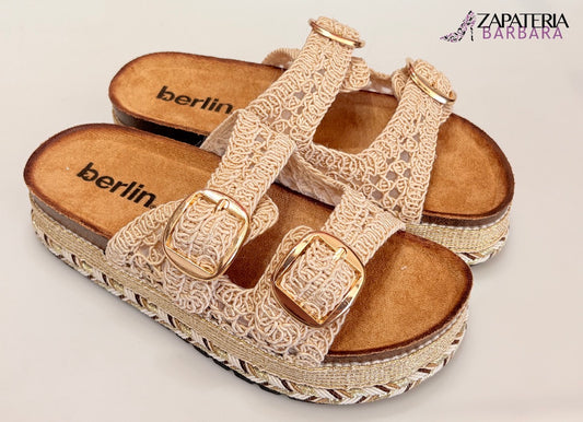 SANDALIA 923840 BERLIN DIAMOND TEJIDO BEIGE