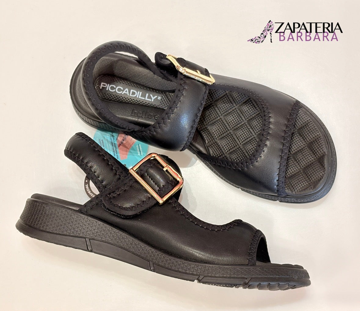 SANDALIA CONFORT 571019 PICCADILLY CORREA CON VELCRO PETRO
