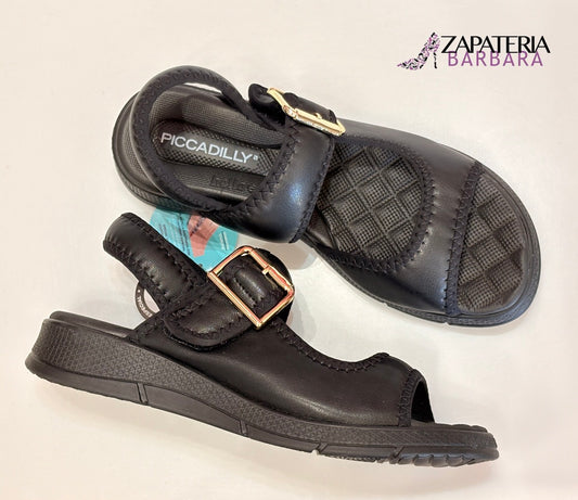 SANDALIA CONFORT 571019 PICCADILLY CORREA CON VELCRO PETRO