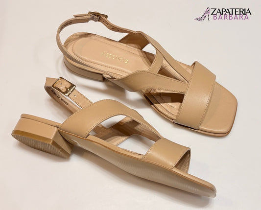 SANDALIA MINI TACON 26243 ASCENCIO PIEL NUDE