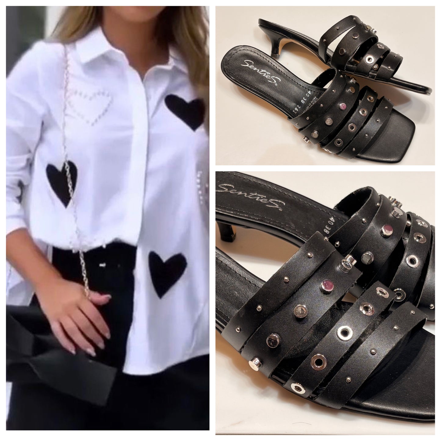 SANDALIA MINI TACON 262 SENTIES NEGRO