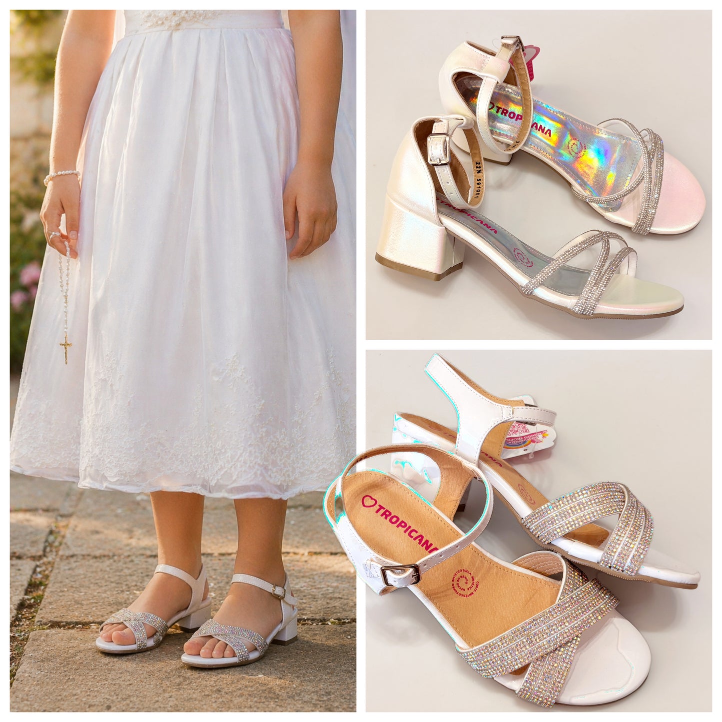 ZAPATILLA NIÑA 592008 TROPICANA CHAROL BLANCO