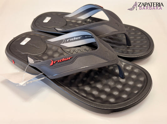 SANDALIA PLAYA CABALLERO 12437 FULL WET GRIS/NEGRO RIDER