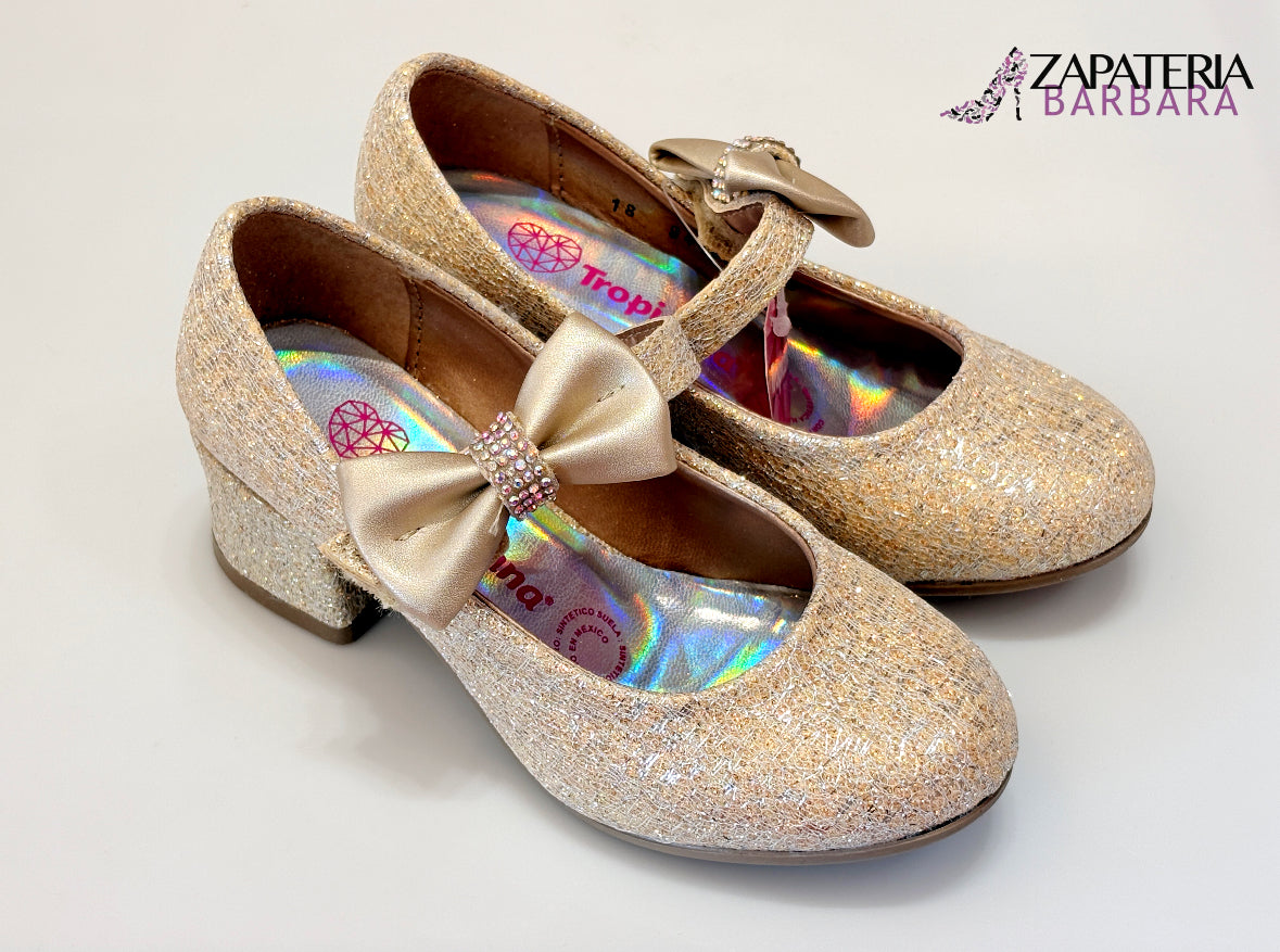 ZAPATITOS DE FIESTA CON TACON 941004 TROPICANA ORO
