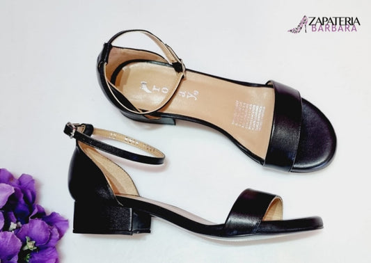 ZAPATILLA RONAY 1604 TACON BAJO NEGRO