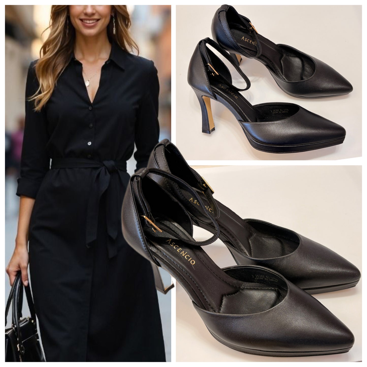 ZAPATILLA 26262 ASCENCIO PLATAFORMA PIEL NEGRO
