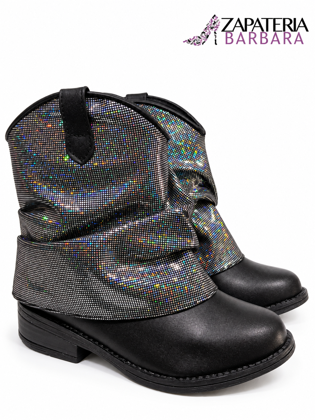 Botin Vaquero 990015 Vavito Niña Negro Tornasol