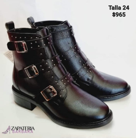 BOTIN 311306 EFE LULU PIEL NEGRO TRES HEBILLAS