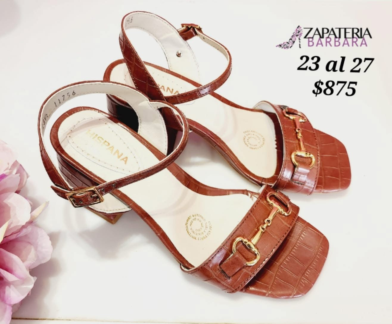 ZAPATILLA TACON MEDIO HISPANA 11756 ALE MADERA DRILO